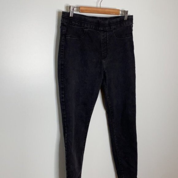 Jordache Women Black Pull On Elastic Waist Jeggings Stretch Jeans Size Large - Picture 2 of 11